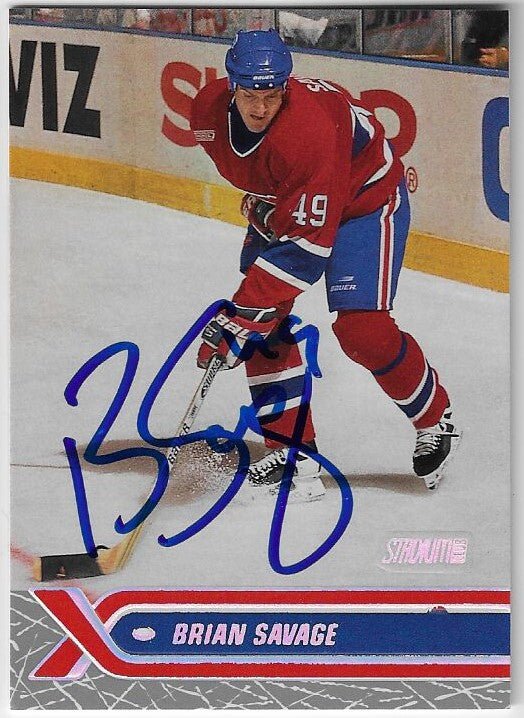 Brian Savage Signed 2000-01 Stadium Club Hockey Card - Montreal Canadiens