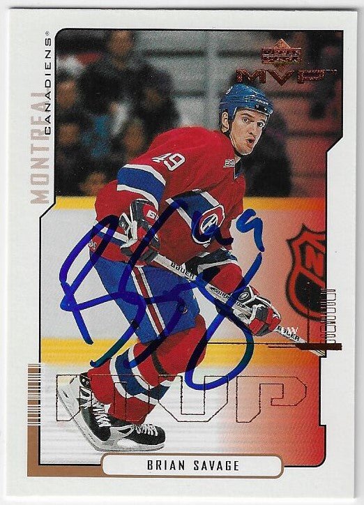 Brian Savage Signed 2000-01 Upper Deck MVP Hockey Card - Montreal Canadiens