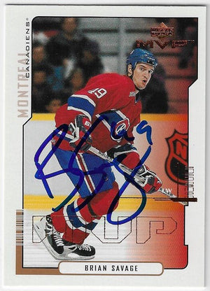 Brian Savage Signed 2000-01 Upper Deck MVP Hockey Card - Montreal Canadiens