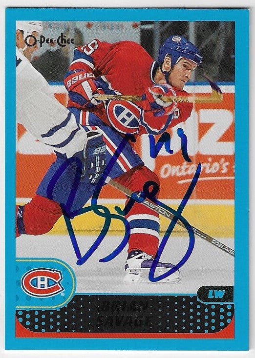 Brian Savage Signed 2001-02 O-Pee-Chee Hockey Card - Montreal Canadiens