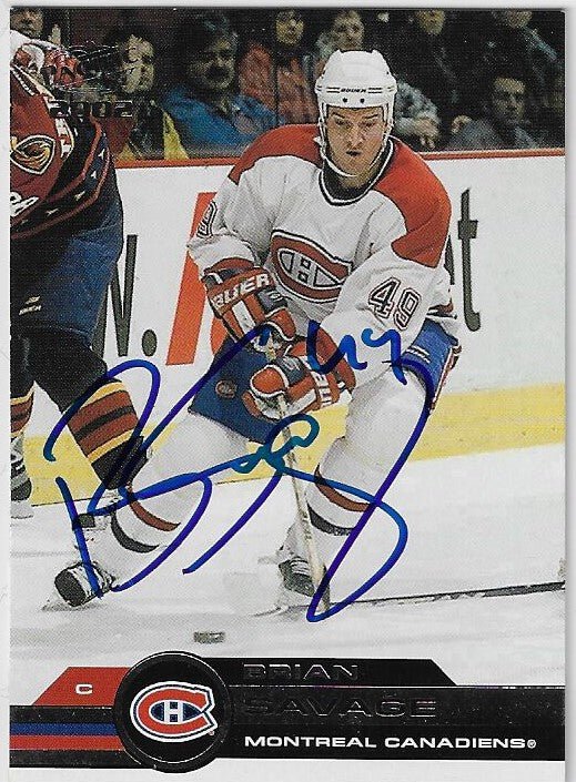 Brian Savage Signed 2001-02 Pacific Hockey Card - Montreal Canadiens