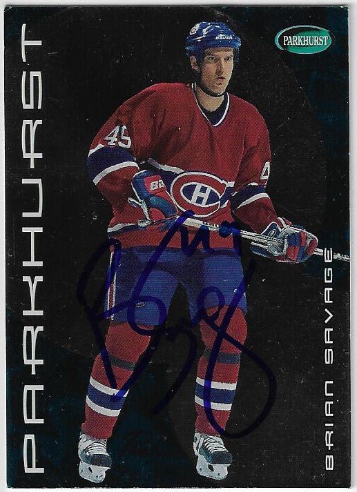 Brian Savage Signed 2001-02 Parkhurst Hockey Card - Montreal Canadiens