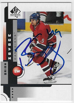 Brian Savage Signed 2001-02 SP Authentic Hockey Card - Montreal Canadiens