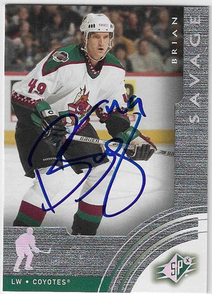 Brian Savage Signed 2001-02 SPx Update Hockey Card - Phoenix Coyotes