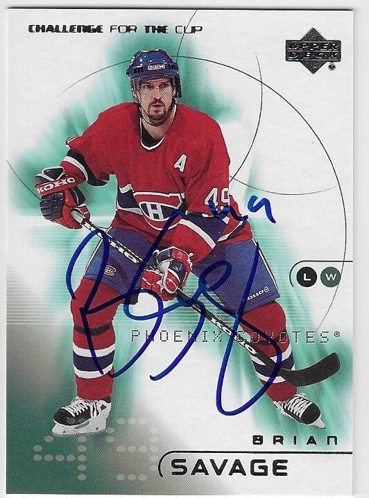 Brian Savage Signed 2001-02 Upper Deck Challenge for the Cup Hockey Card - Phoenix Coyotes