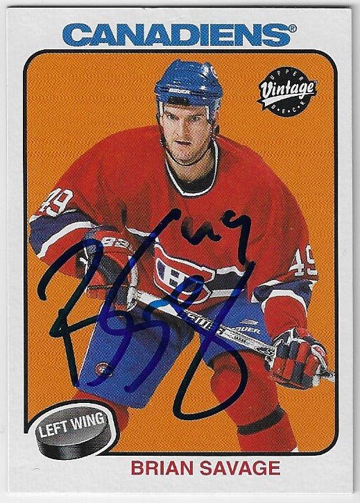 Brian Savage Signed 2001-02 Upper Deck Vintage Hockey Card - Montreal Canadiens