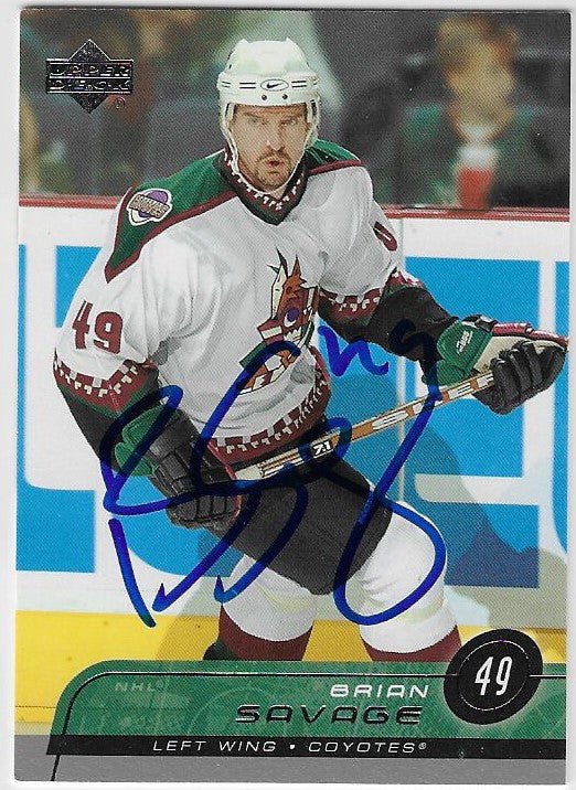Brian Savage Signed 2002-03 Upper Deck Hockey Card - Phoenix Coyotes