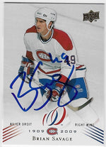 Brian Savage Signed 2008-09 Upper Deck Canadiens Centennial Hockey Card - Montreal Canadiens