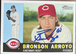 Bronson Arroyo Signed 2009 Topps Heritage Baseball Card - Cincinnati Reds