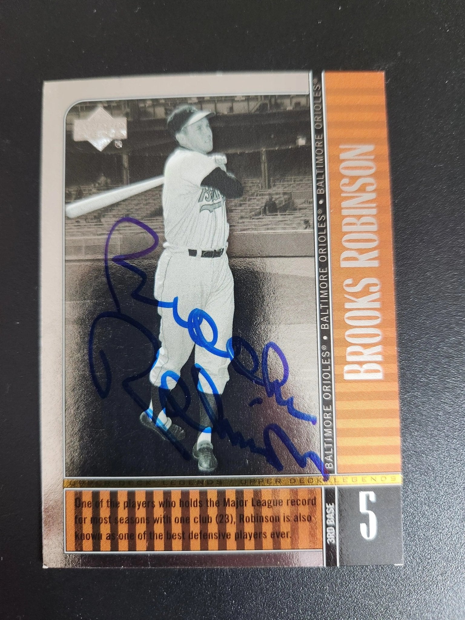 Brooks Robinson Signed 2000 Upper Deck Legends Baseball Card - Baltimore Orioles