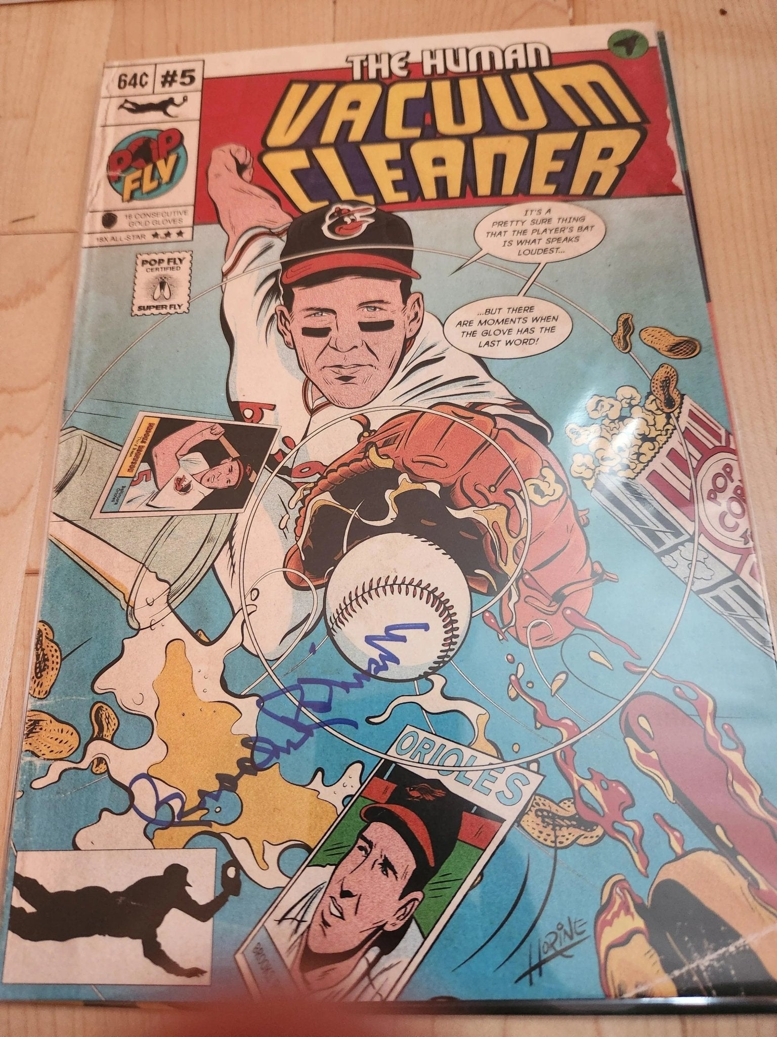 Brooks Robinson "The Human Vacuum Cleaner" Pop Fly Pop Shop Print 87 – Signed by Brooks Robinson & aniel Jacob Horine - PastPros