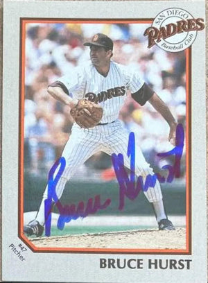Bruce Hurst Signed 1990 Coca-Cola Baseball Card - San Diego Padres