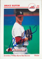 Bruce Ruffin Autographed 1991 Line Drive AAA Baseball Card - Philadelphia Phillies #494