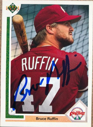 Bruce Ruffin Autographed 1991 Upper Deck Baseball Card - Philadelphia Phillies #410