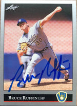 Bruce Ruffin Autographed 1992 Leaf Baseball Card - Milwaukee Brewers 414 - PastPros