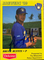 Bruce Ruffin Autographed 1992 Milwaukee Police Baseball Card - Milwaukee Brewers