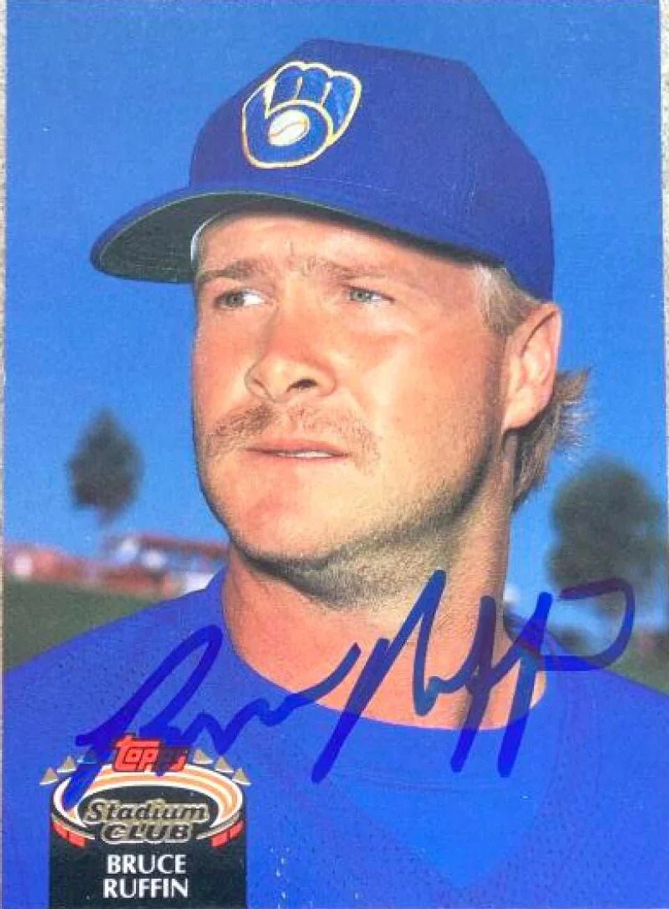Bruce Ruffin Autographed 1992 Stadium Club Baseball Card - Milwaukee Brewers #867