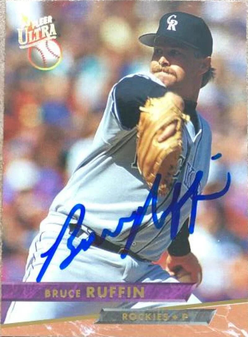 Bruce Ruffin Autographed 1993 Fleer Ultra Baseball Card - Colorado Rockies #357