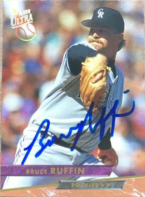Bruce Ruffin Autographed 1993 Fleer Ultra Baseball Card - Colorado Rockies #357