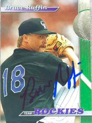 Bruce Ruffin Autographed 1993 Stadium Club Baseball Card - Colorado Rockies #15
