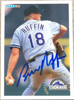 Bruce Ruffin Autographed 1994 Fleer Baseball Card - Colorado Rockies #452