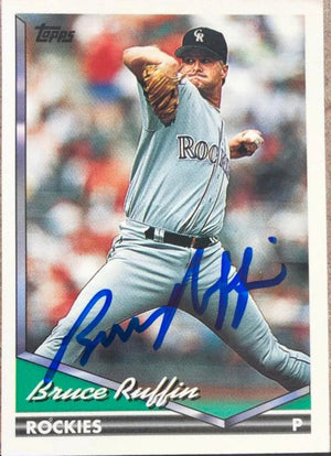 Bruce Ruffin Autographed 1994 Topps Baseball Card - Colorado Rockies #407