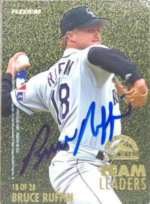 Bruce Ruffin Autographed 1995 Fleer Team Leaders Baseball Card - Colorado Rockies #18