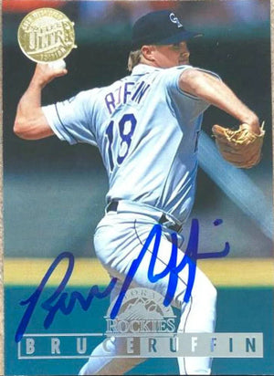 Bruce Ruffin Autographed 1995 Fleer Ultra Gold Medallion Baseball Card - Colorado Rockies #158
