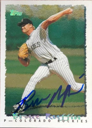 Bruce Ruffin Autographed 1995 Topps Cyberstats Baseball Card - Colorado Rockies #392
