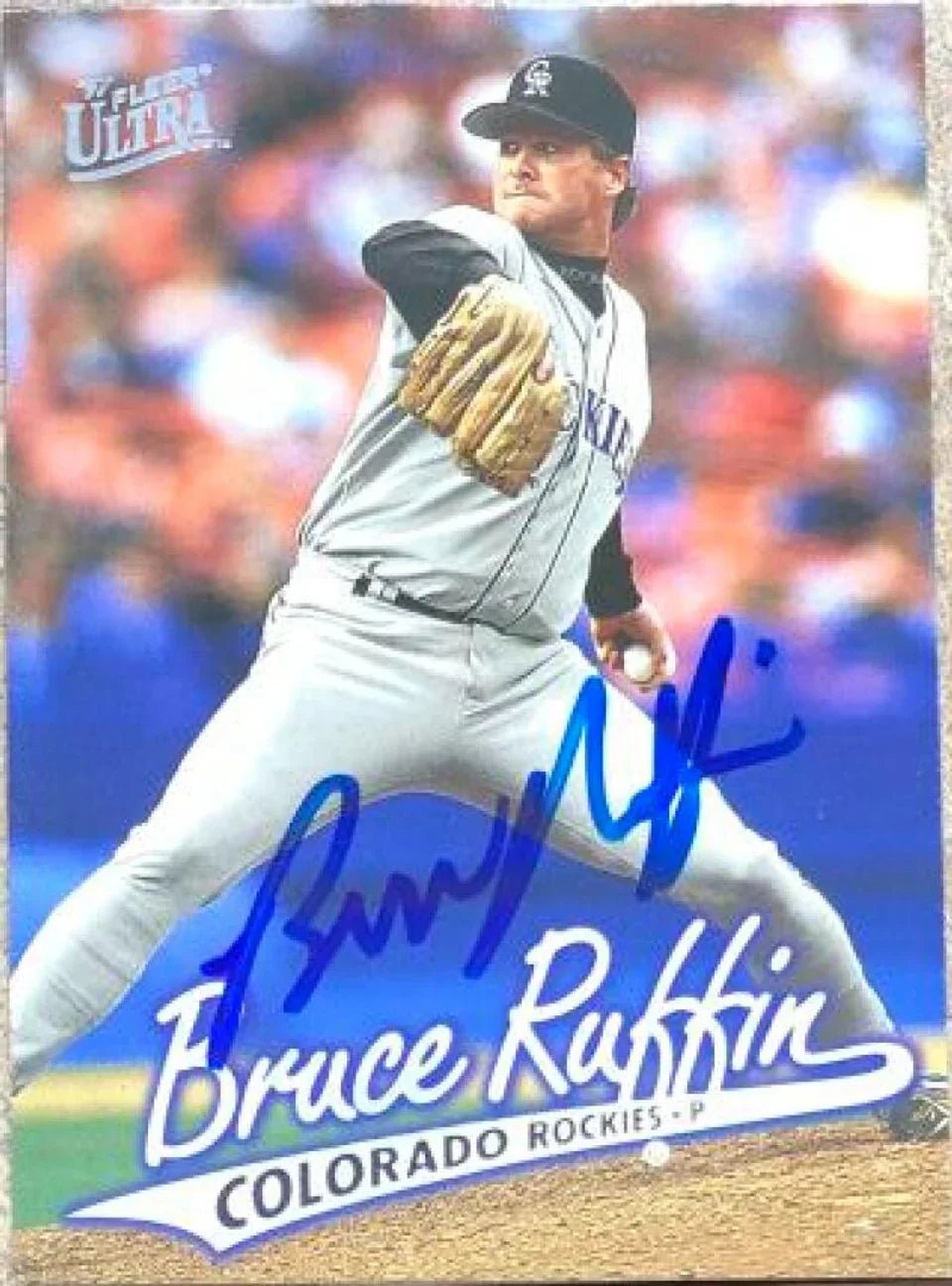 Bruce Ruffin Autographed 1997 Fleer Ultra Baseball Card - Colorado Rockies #340