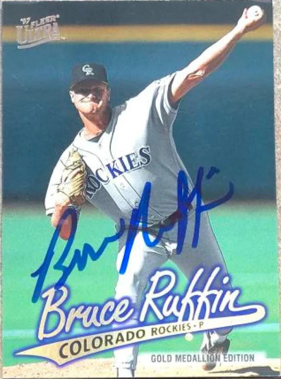 Bruce Ruffin Autographed 1997 Fleer Ultra Gold Medallion Baseball Card - Colorado Rockies #G340