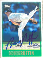 Bruce Ruffin Autographed 1997 Topps Baseball Card - Colorado Rockies #136