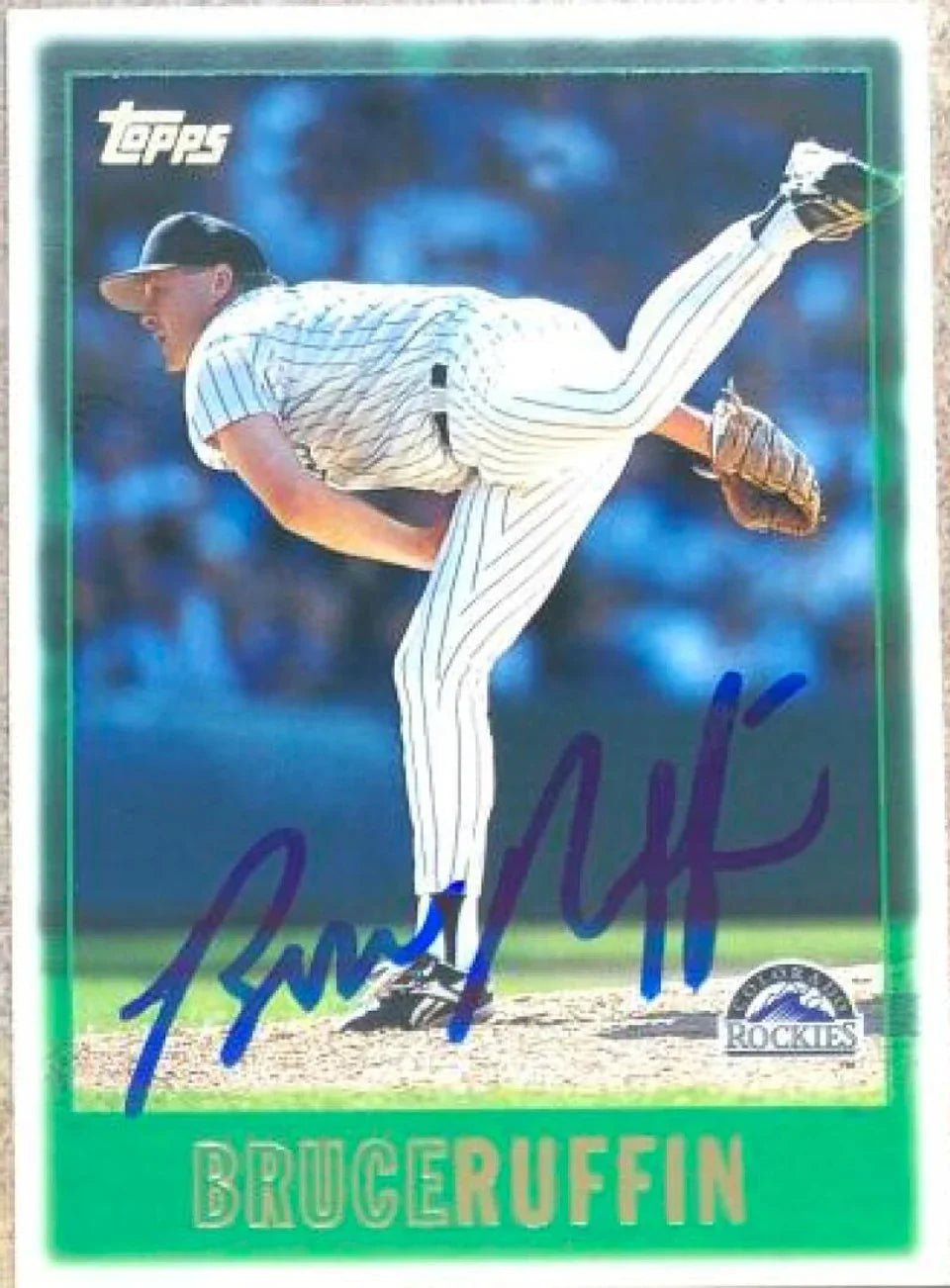 Bruce Ruffin Autographed 1997 Topps Baseball Card - Colorado Rockies #136