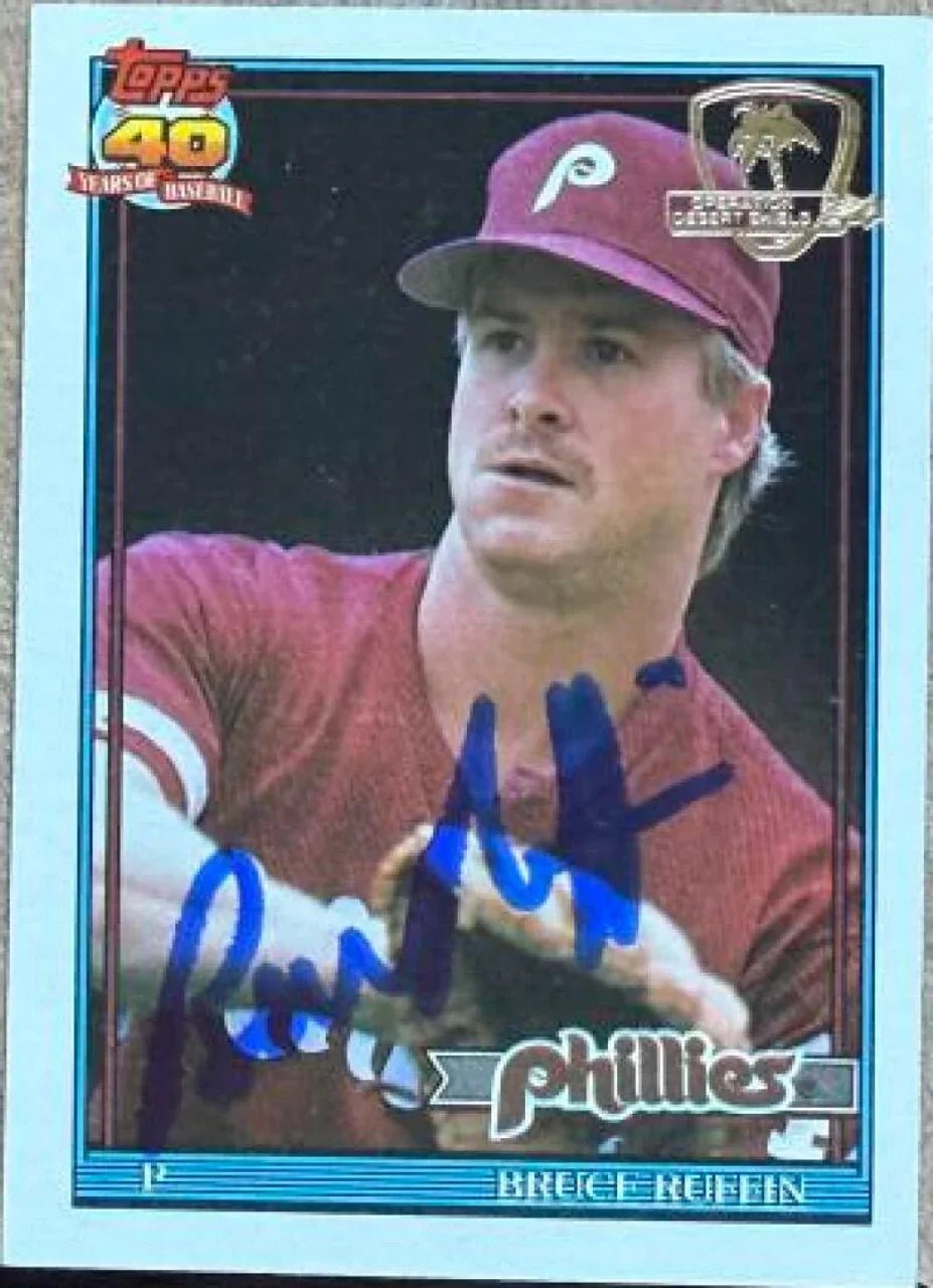 Bruce Ruffin Signed 1991 Topps Desert Shield Baseball Card - Philadelphia Phillies