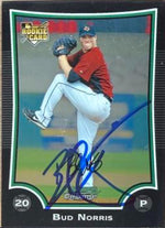 Bud Norris Signed 2009 Bowman Draft Picks & Prospects Chrome Baseball Card - Houston Astros #BDP16