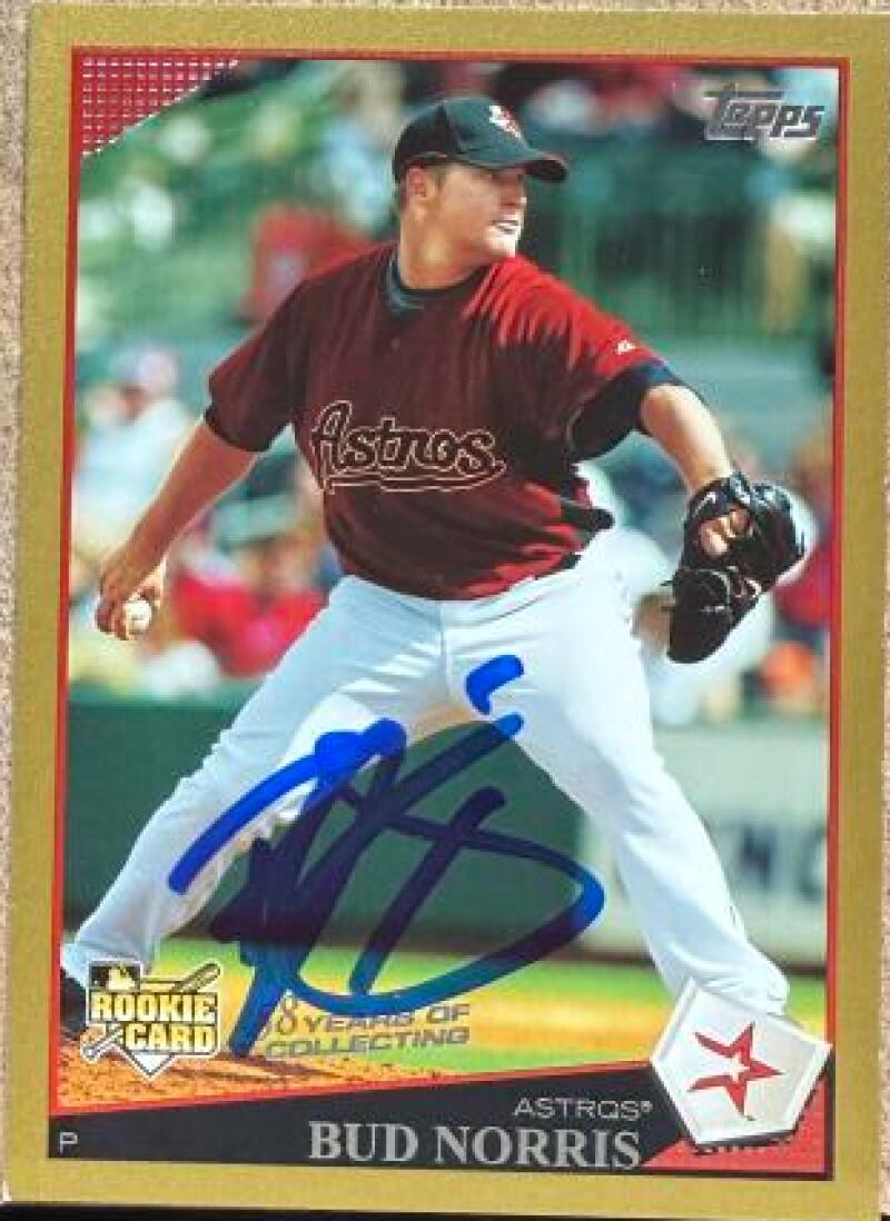Bud Norris Signed 2009 Topps Gold Updates & Highlights Baseball Card - Houston Astros #UH119 SN2009
