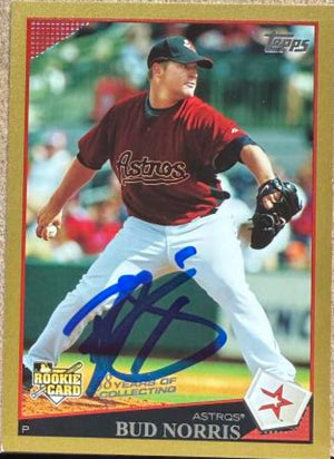 Bud Norris Signed 2009 Topps Gold Updates & Highlights Baseball Card - Houston Astros #UH119 SN2009