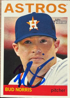 Bud Norris Signed 2013 Topps Heritage Baseball Card - Houston Astros #370