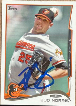 Bud Norris Signed 2014 Topps Baseball Card - Baltimore Orioles #543