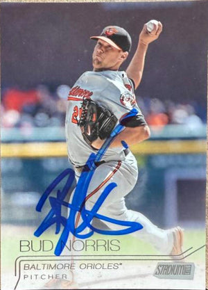 Bud Norris Signed 2015 Stadium Club Baseball Card - Baltimore Orioles #179