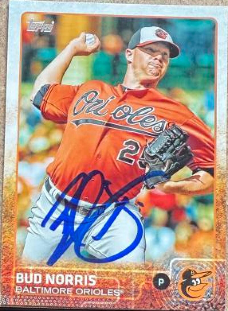 Bud Norris Signed 2015 Topps Baseball Card - Baltimore Orioles #104