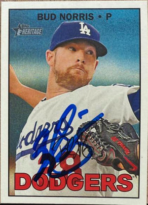 Bud Norris Signed 2016 Topps Heritage Baseball Card - Los Angeles Dodgers #574