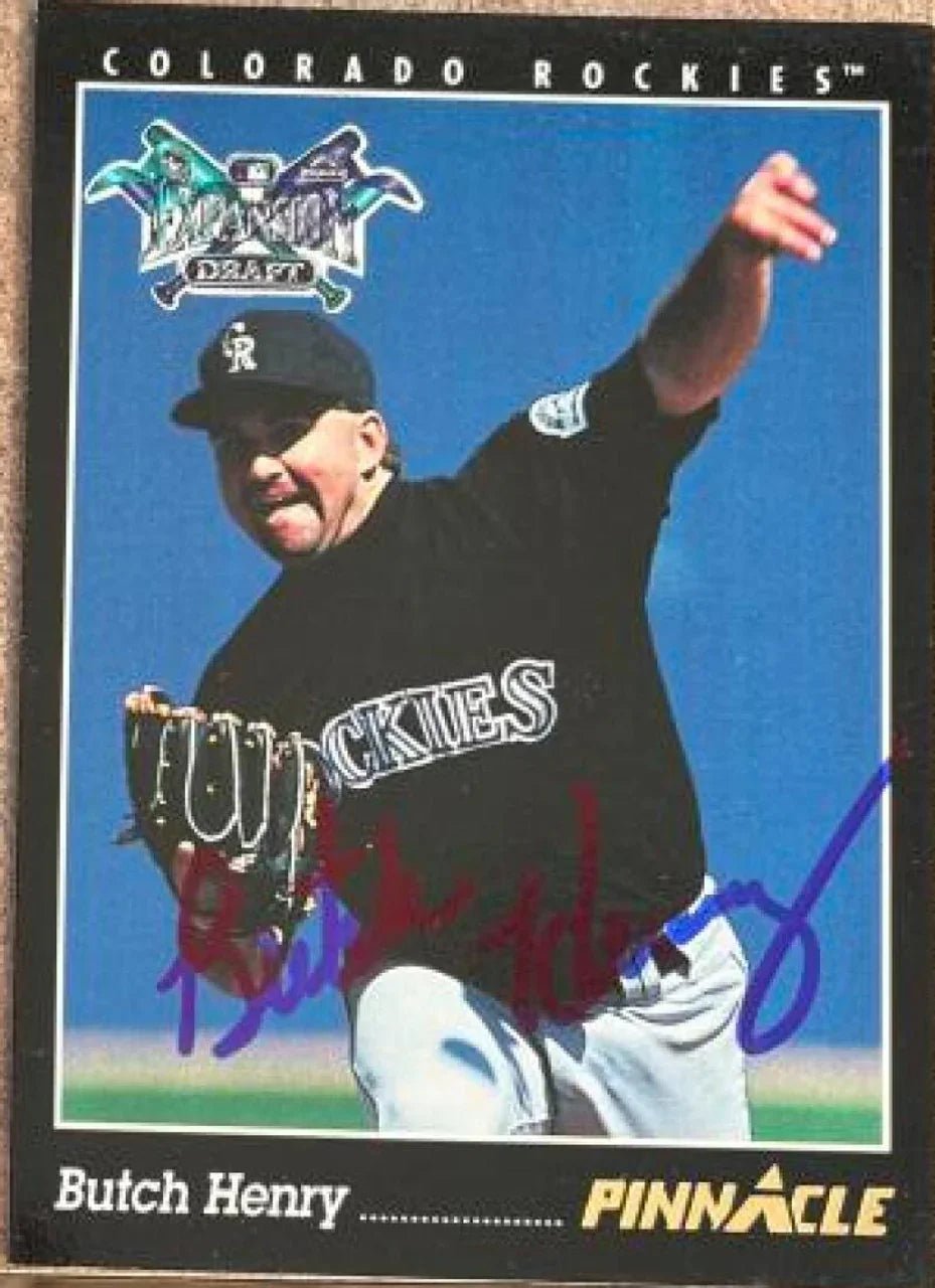 Butch Henry Signed 1993 Pinnacle Baseball Card - Colorado Rockies