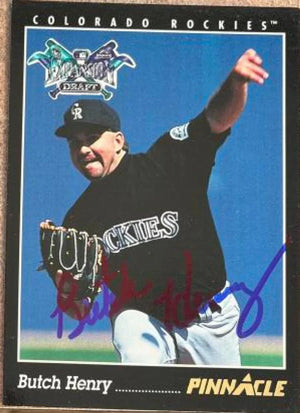 Butch Henry Signed 1993 Pinnacle Baseball Card - Colorado Rockies