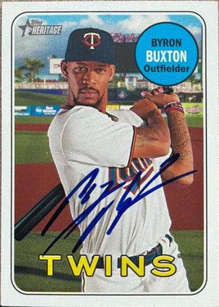 Byron Buxton Signed 2015 Topps Heritage Baseball Card - Minnesota Twins - PastPros