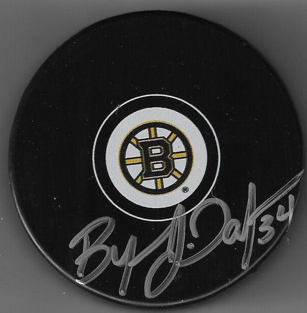 Byron Dafoe Signed Hockey Puck - Boston Bruins - PastPros