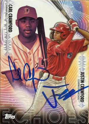 Carl Crawford & Justin Crawford Signed 2023 Topps Pro Debut - Pro Debut Echoes Baseball Card - #PDE-4