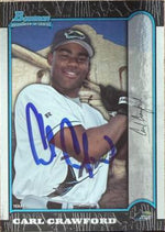 Carl Crawford Signed 1999 Bowman International Baseball Card - Tampa Bay Rays #440 RC