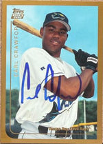Carl Crawford Signed 1999 Topps Traded and Rookies Baseball Card - Tampa Bay Rays #T75 RC