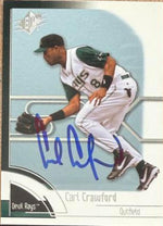 Carl Crawford Signed 2002 SPx Update Baseball Card - Tampa Bay Rays #217